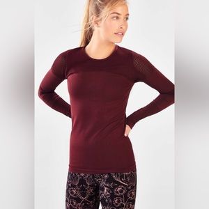 Musetta Seamless Long-Sleeve Top in Black Cherry